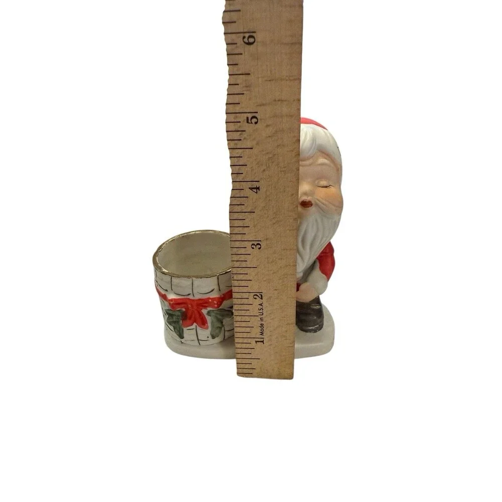 JASCO Luvkins Christmas Santa‎ Votive Candle Holder Vintage 1978 Mid Century Mod